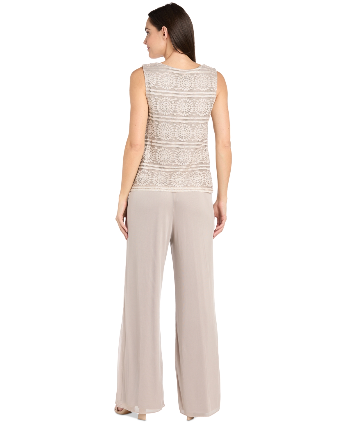 R & M Richards 3-Pc. Jacket, Lace Top & Wide-Leg Pants Set