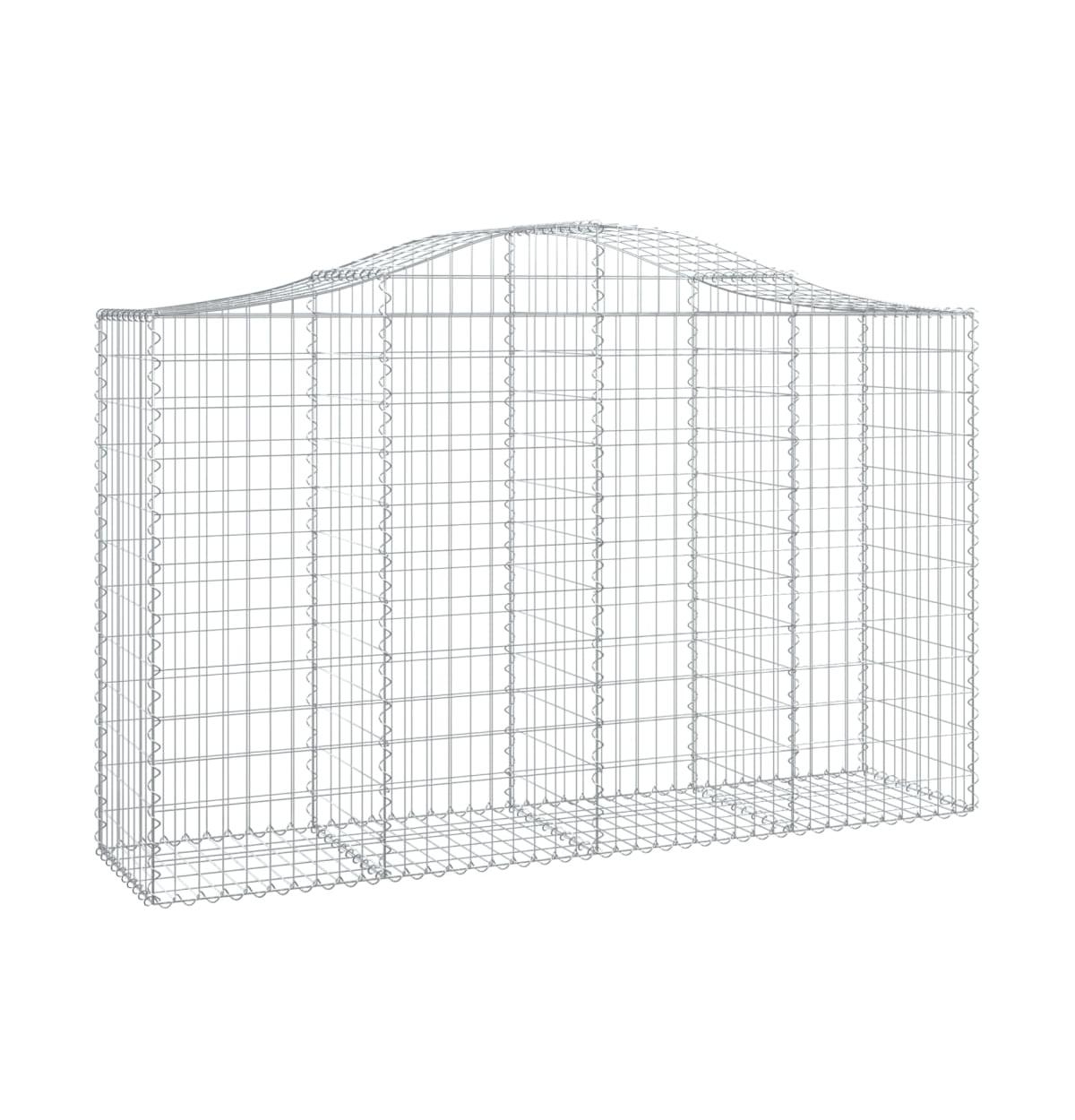 Arched Gabion Basket 78.7"x19.7"x47.2"/55.1" Galvanized Iron - Silver