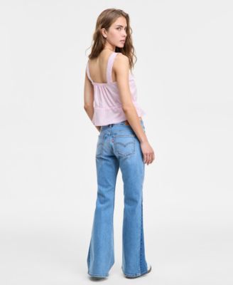 LEVI'S LEVIS WOMENS BRYNNLEY BLOUSE SUPERLOW FLARED LEG JEANS 