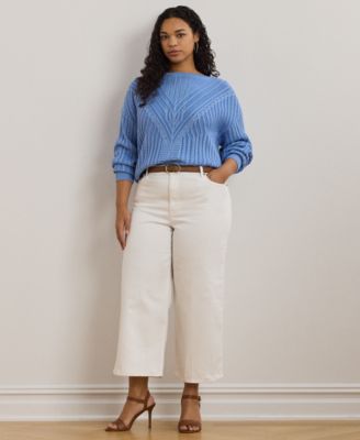Plus Size High-Rise Wide-Leg Cropped Jeans