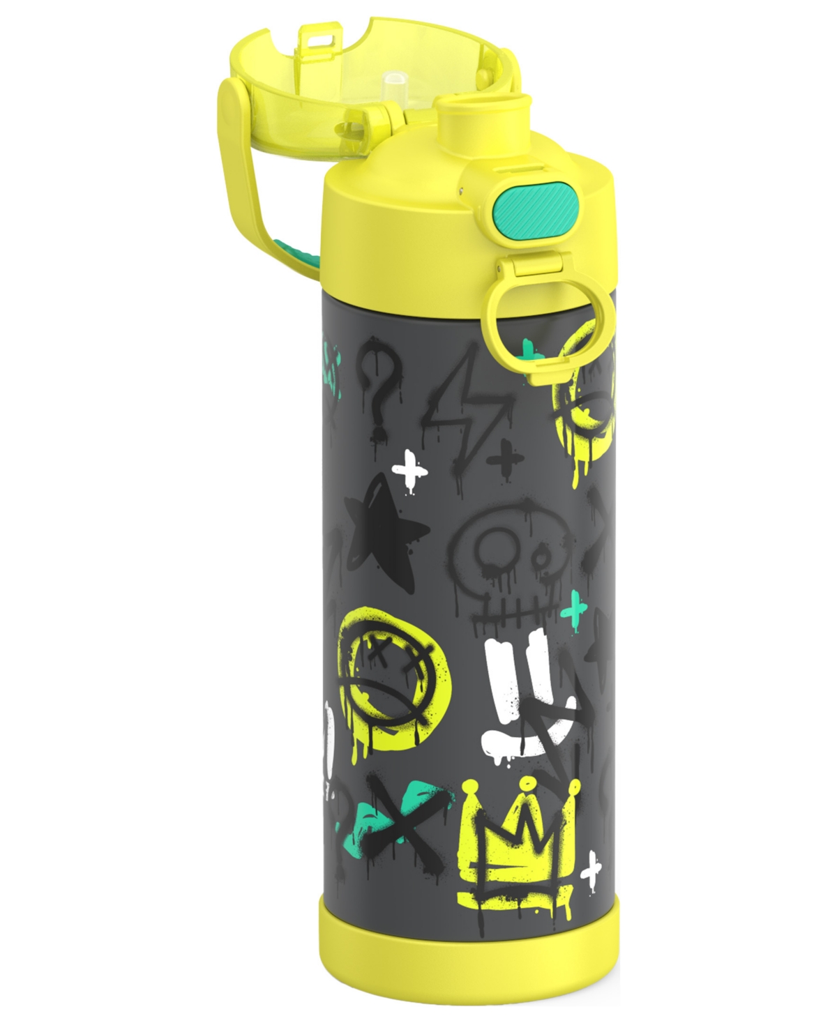 Thermos Funtainer 16 Oz. Water Bottle With Locking Lid In Graffiti Boy