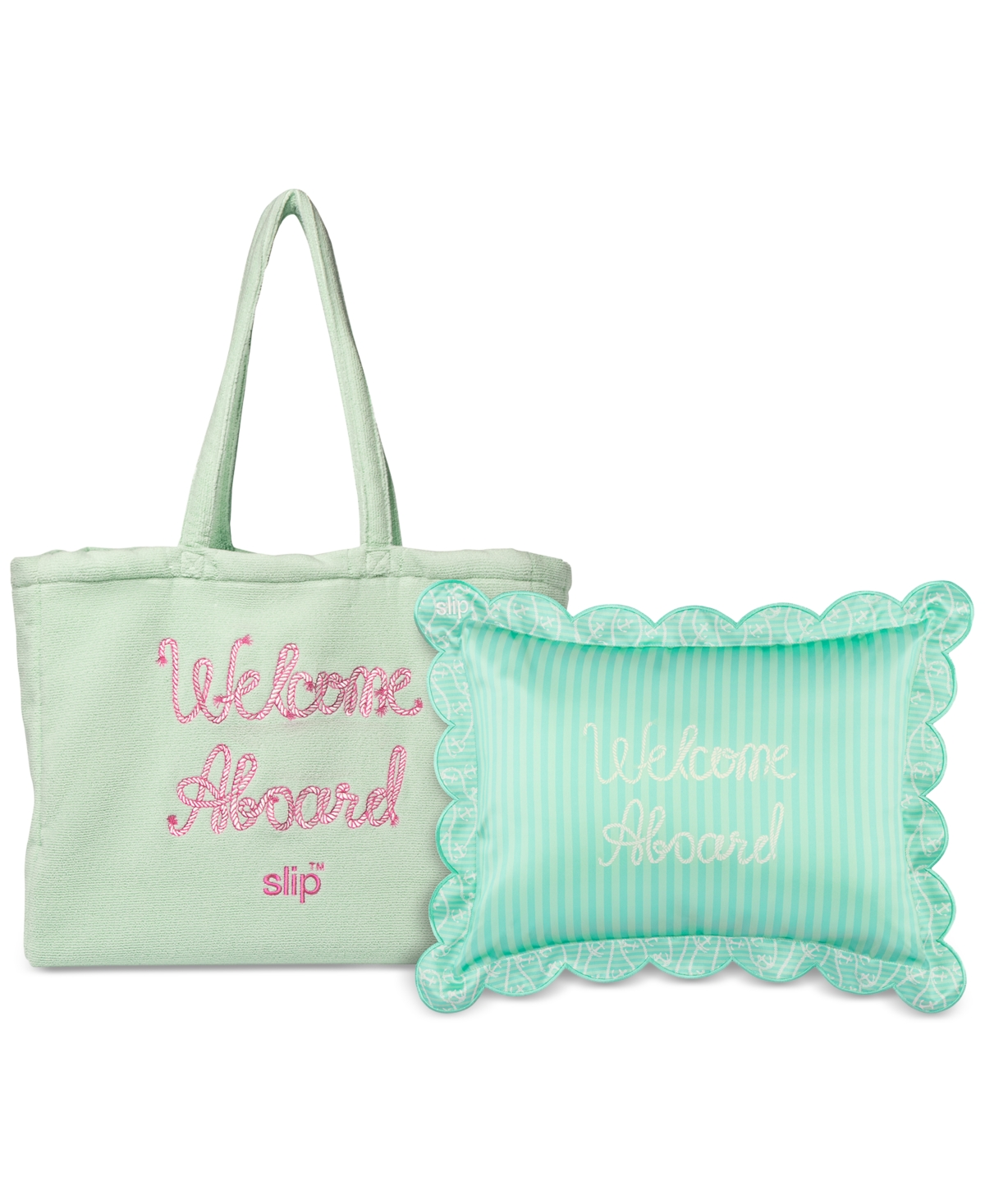 2-Pc. Pure Silk Travel Pillow & Beach Bag Set - Les Vacances - Les Vacances