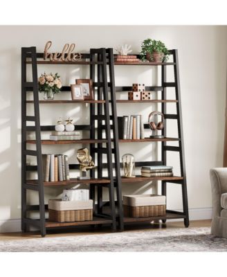 5-Tier Bookshelf Modern Bookcase, 5 Shelf Ladder Shelf Book Storage Shelf Organizer for Living Room, Home Office
