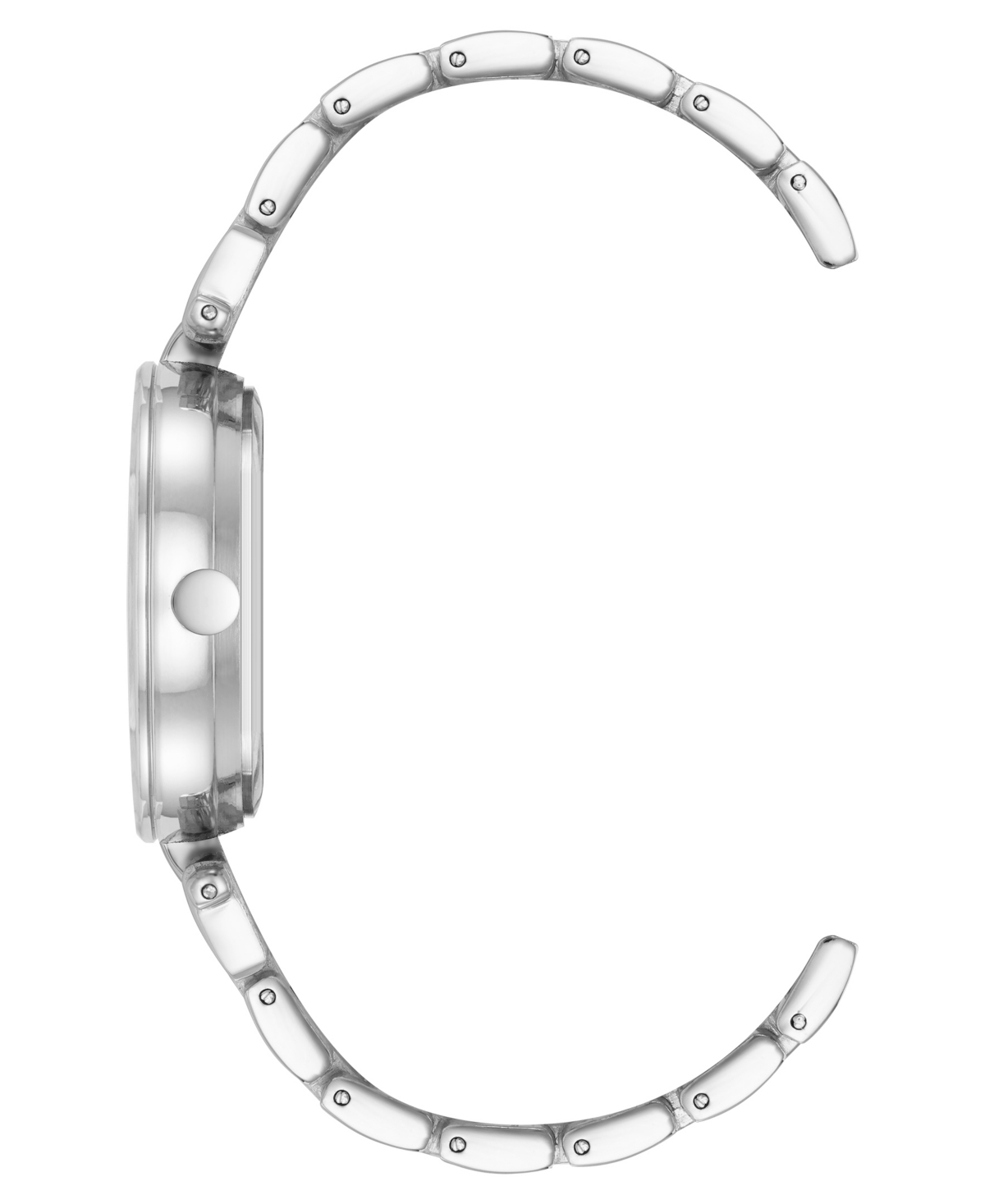 NINE WEST WOMEN'S QUARTZ SILVER-TONE METAL ALLOY BLUE FLORAL DIAL WATCH, 36MM 