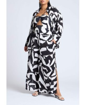 Women's Plus Size Printed Cover-Up Top