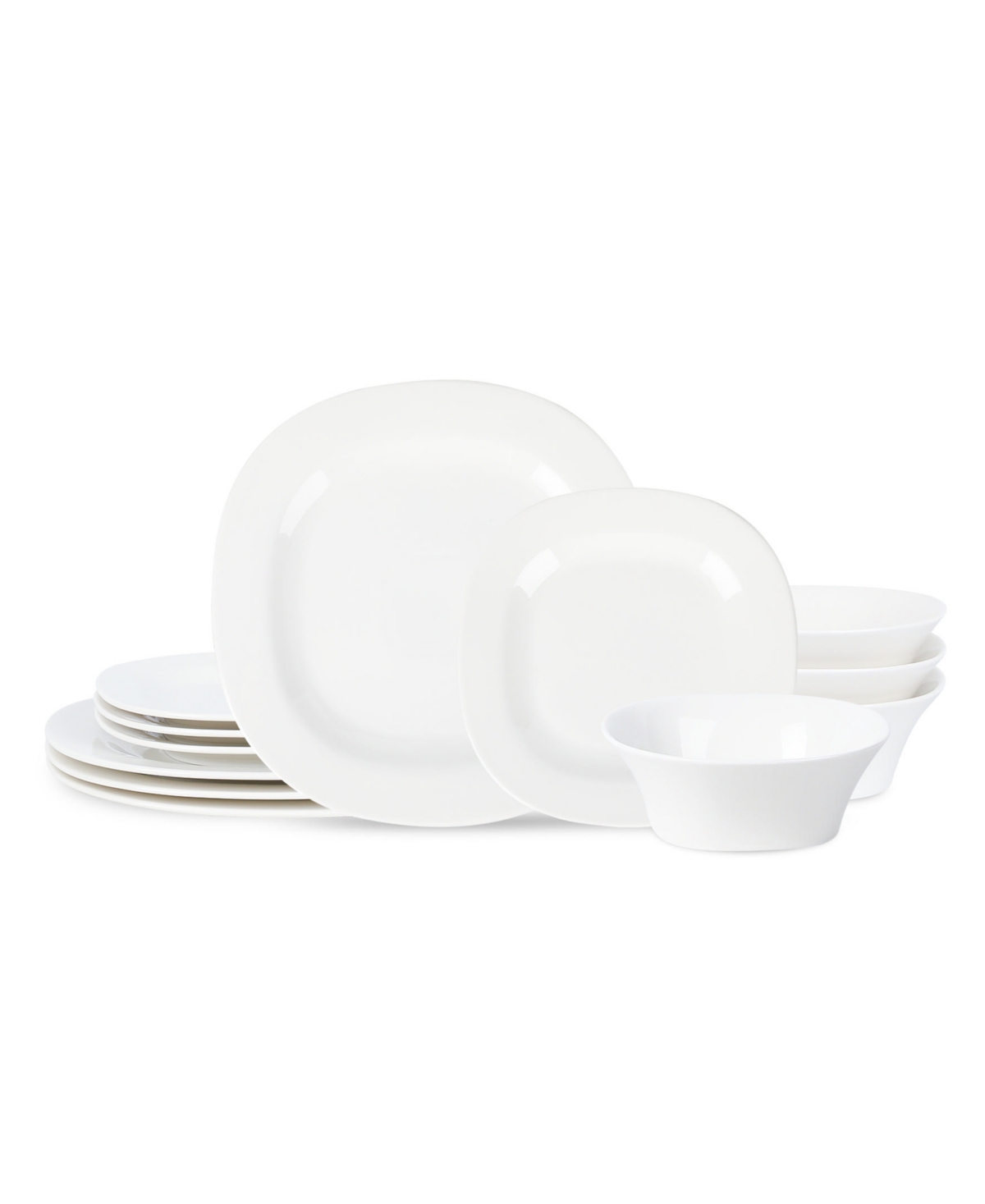 Quadro 12 Pc. Dinnerware Set, Service for 4 - White