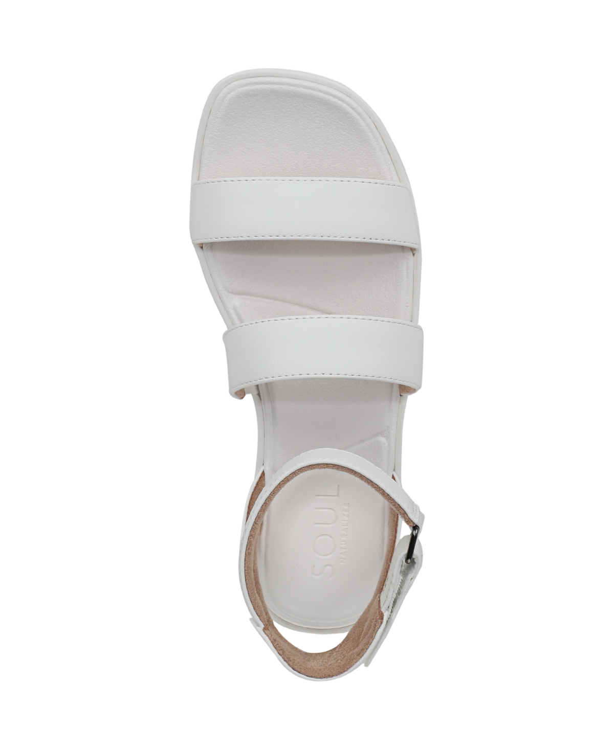 Shop Soul Naturalizer Women's Fiesta Ankle Strap Footbed Flat Sandals In White Faux Leather