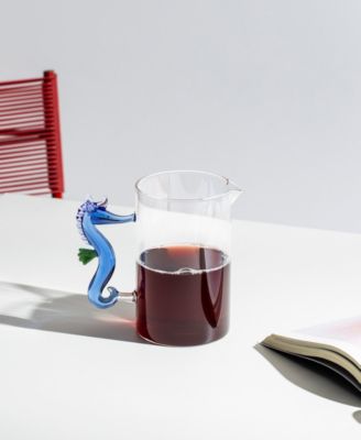 Marine Garden Seahorse Glass Jug, 50.7 oz.