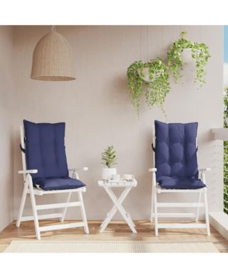 Highback Chair Cushions 2 pcs Navy Blue Oxford Fabric
