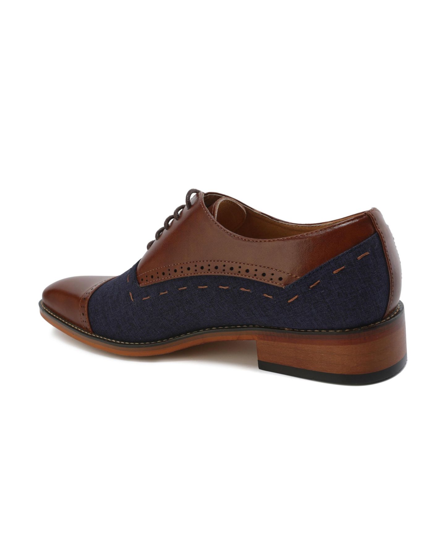 Gino Vitale Lace-Up Cap Toe Oxford, цвет: Коричневый / Синий — фото 3