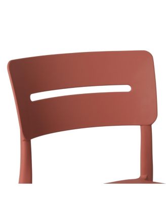 Outdoor Modern Stackable Plastic Patio Dining Chairs (Set of 2)