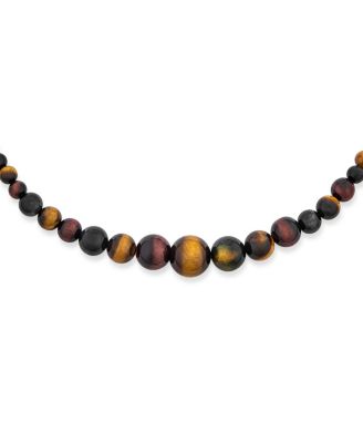 Semi-Precious Natural Stone Graduated Bead Ball Strand Necklace 16-18 Inch