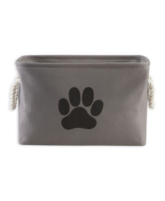 Collapsible Pet Storage Bin with Rope Handles Solid Paw Print