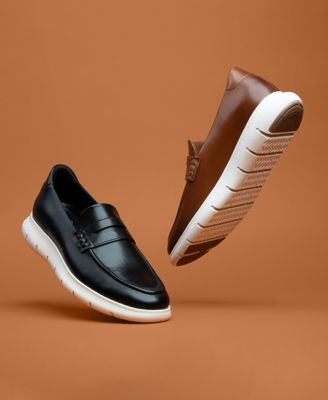 Men's Douglas Street Hands-Free Slip On Technology Lightweight Leather Penny Loafers