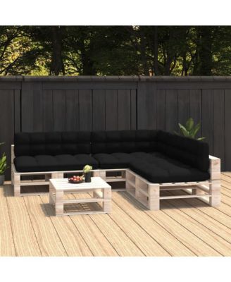 Pallet Sofa Cushions 7 pcs Black