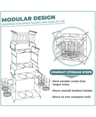 7-Piece Stackable Buffet Caddy - Ideal for Dining Table, Party, Buffet, Kitchen, Entertaining
