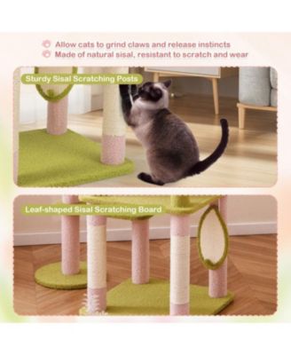 Multi-Level Aesthetic Floral Cat Tree Stylish & Cozy Kitten Tower for Indoor Cats