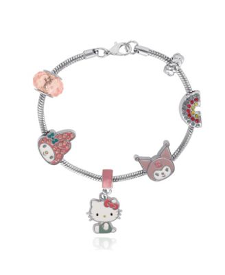 Sanrio Charm Bracelet Hello Kitty, My Melody & Kuromi, Rainbow Beaded Bracelet