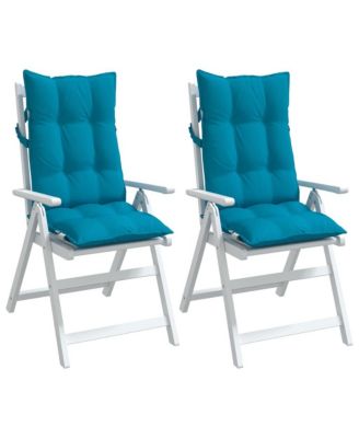 Highback Chair Cushions 2 pcs Light Blue Oxford Fabric
