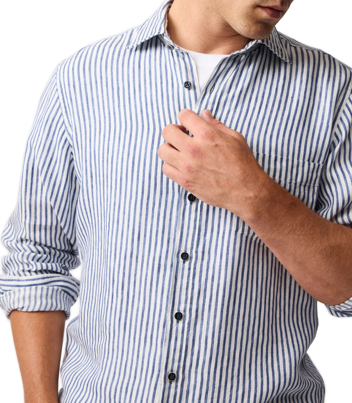 Rodd Gunn Men's Port Charles Linen Long Sleeve Slim Fit Shirt