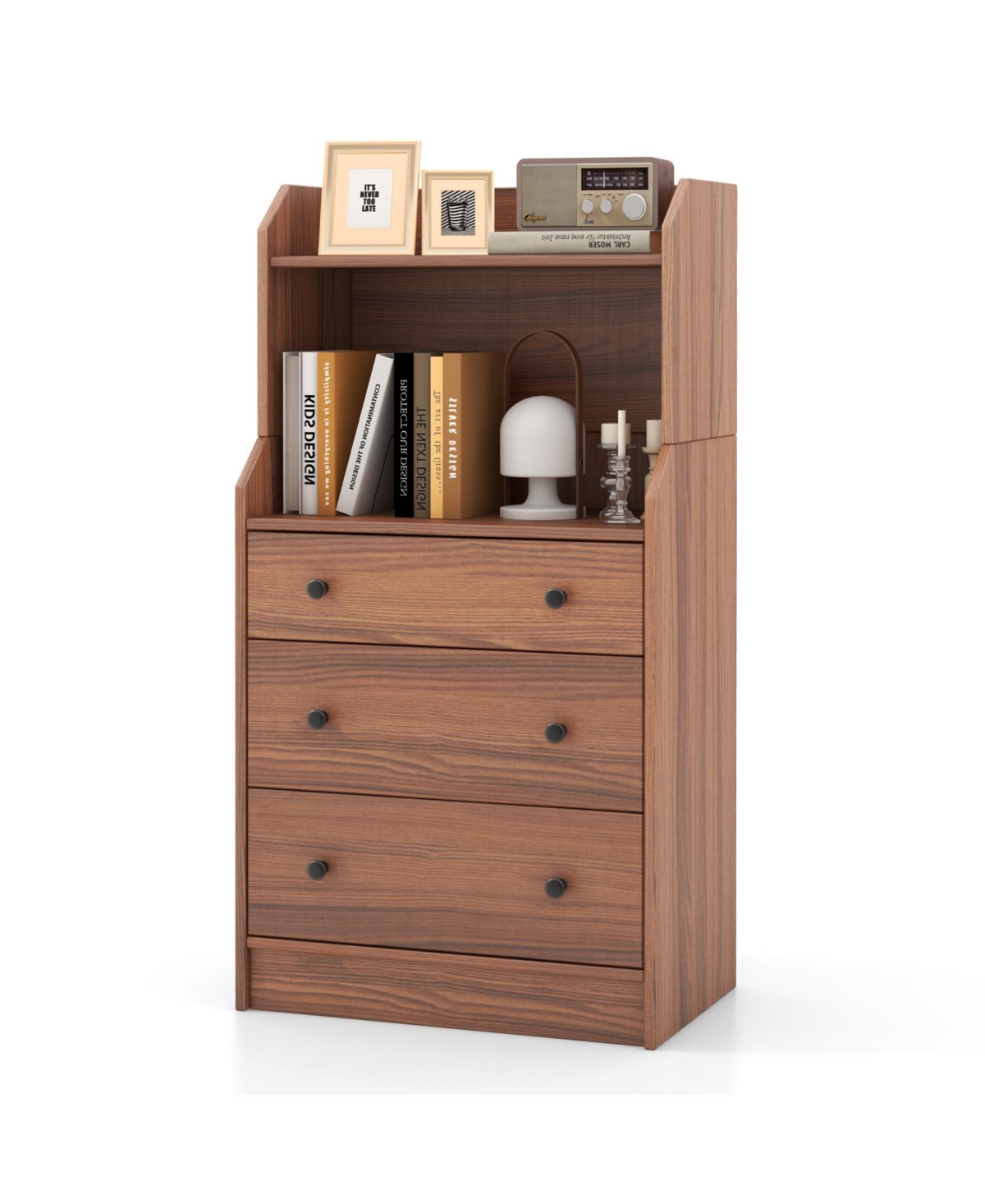 Modern Storage Dresser with Anti-toppling Device - Brown