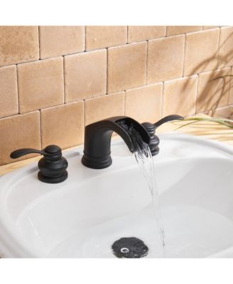 Supply Line in Spot Resist 8 in. Waterfall Widespread 2-Handle Bathroom Faucet