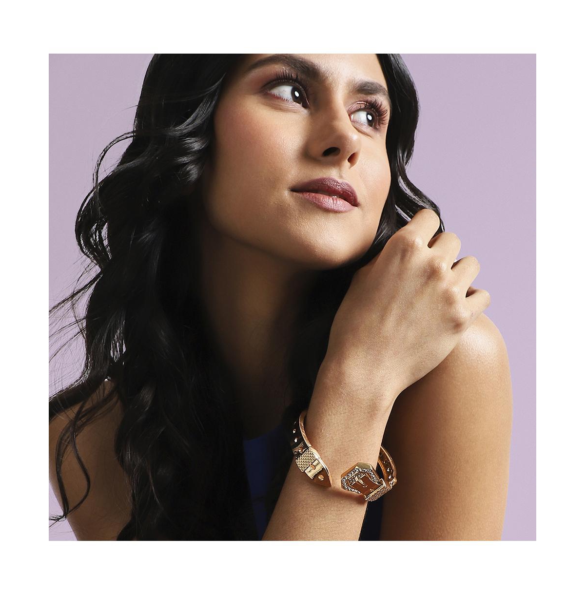Shop Sohi Tang Buckle Bracelet In Gold