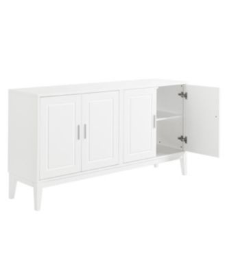 Streamdale White 4-Door Sideboard Cabinet with Adjustable Shelf