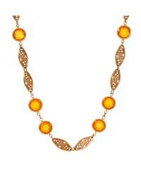 Topaz Crystal Filigree Station Necklace