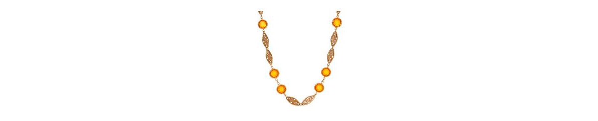 Shop 2028 Topaz Crystal Filigree Station Necklace In Yellow