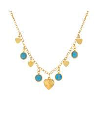 Crystal Stone Heart Drop Necklace