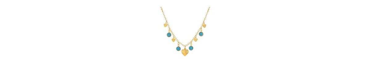 2028 Crystal Stone Heart Drop Necklace In Blue