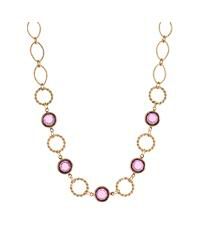 14K Gold Dipped Purple Crystal Channel Set Necklace
