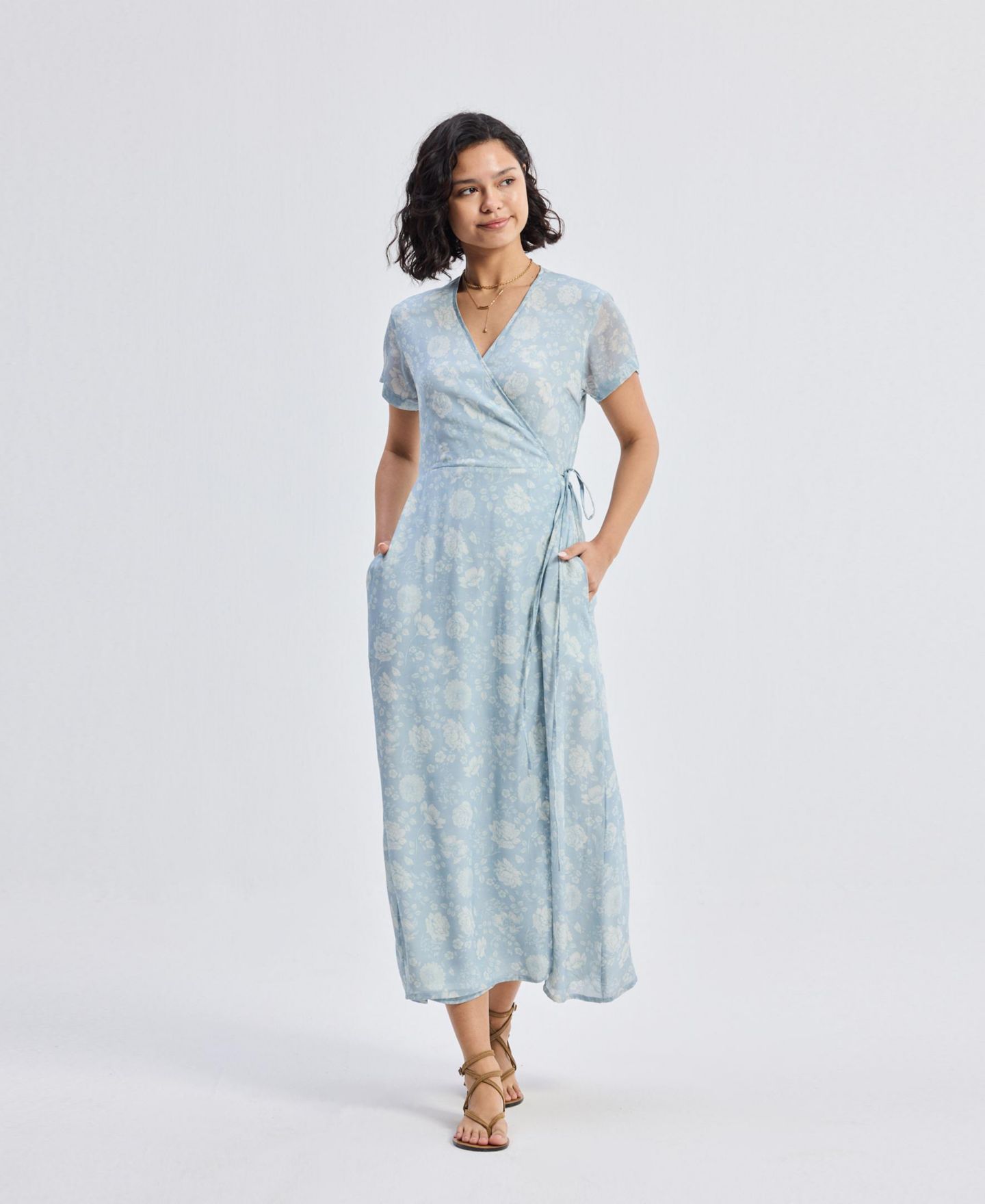 Женское платье Reistor Maxi Wrap in Florals, цвет: Синий — фото 6