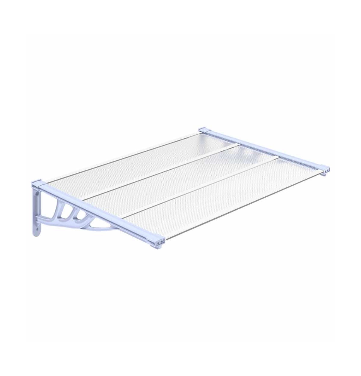 Door Canopy Gray and Transparent 48"x35.4" Polycarbonate - Transparent