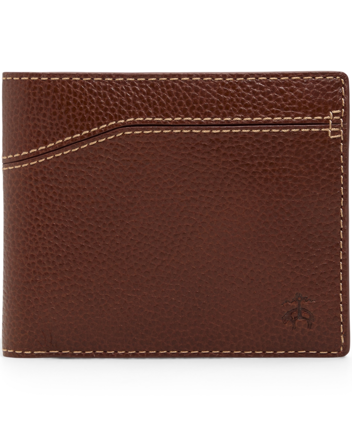 Brooks Brothers Men's Cayman Leather Wallet With Change Purse In Brown