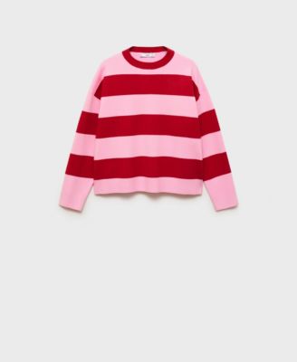 Women's Round-Neck Striped Sweater