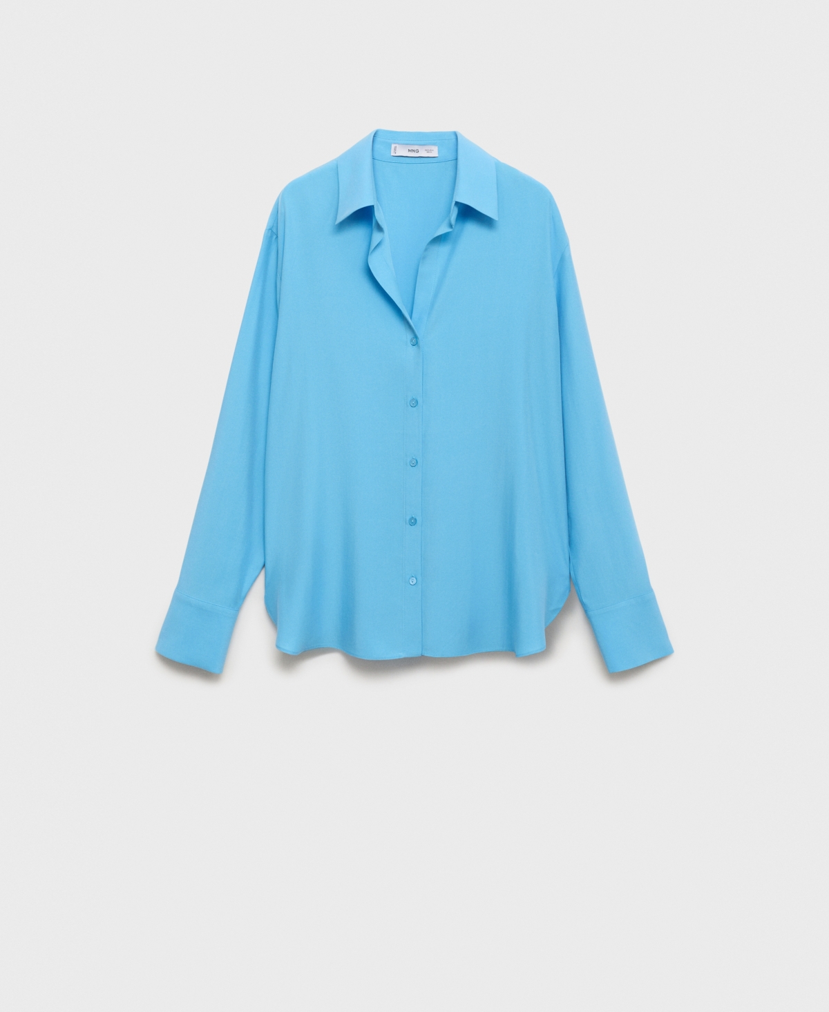 Mango Long Sleeve Button-up Shirt In Blue