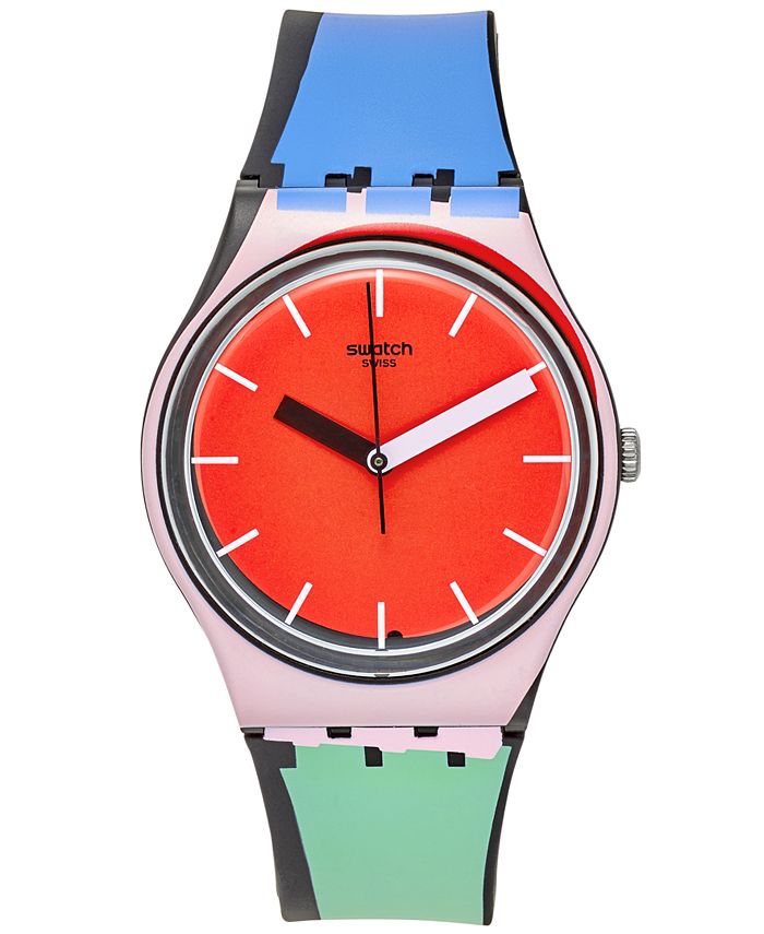 Figur Forstad interferens Swatch Unisex Swiss Sport Mixer Multi-Color Silicone Strap Watch 34mm GB286  - Macy's
