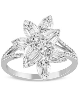 Macy's - Diamond Flower Statement Ring (1 ct. t.w.) in 14k White Gold