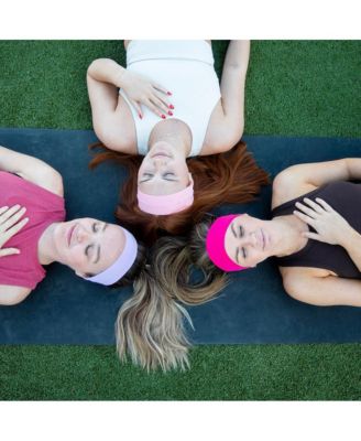 Women's Pack of Wide Training Headbands - Purple + Pink + Hot Pink