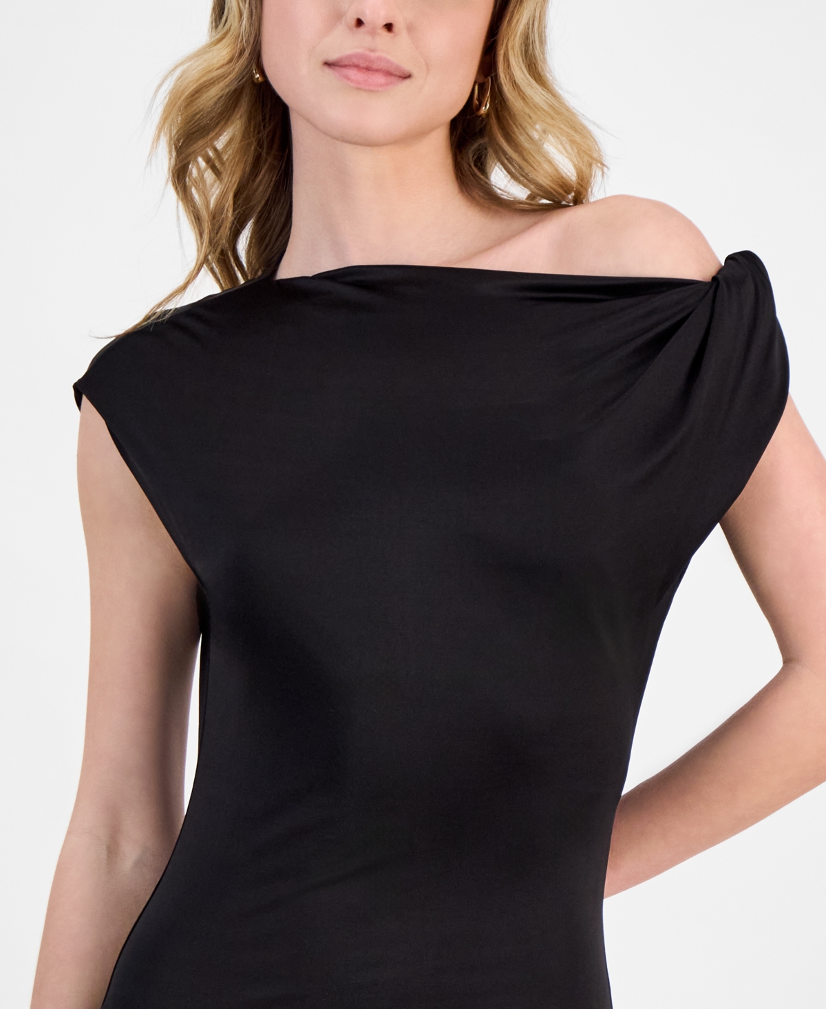 HUGO BOSS WOMEN'S OFF-THE-SHOULDER SLIT MAXI DRESS 