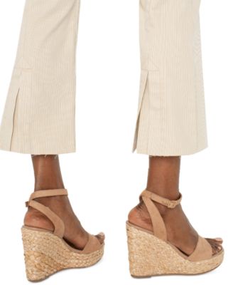 Petite Gia Glider Crop Flare Back-Pleat Jeans