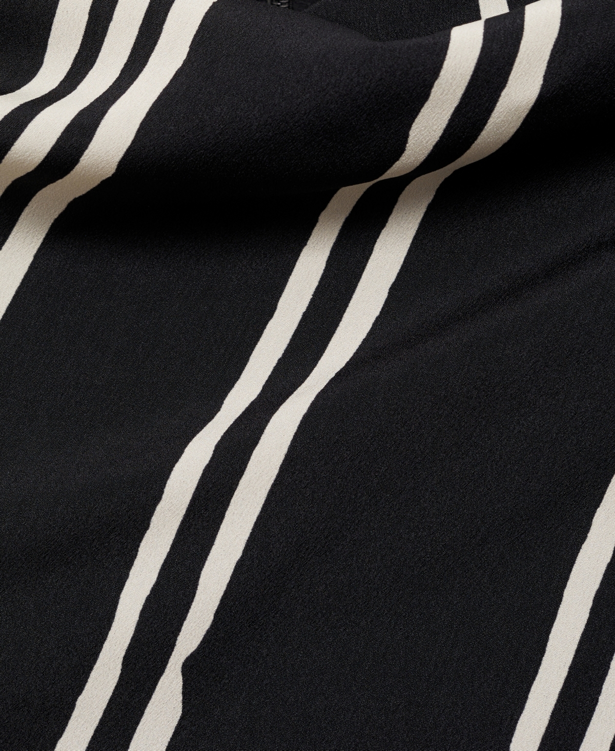 Mango Stripe Asymmetric Sleeve Midi Dress In Black