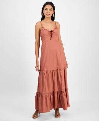 I.N.C. International Concepts - Women's Cotton Tiered Maxi Dress, Exclusively at Macy's