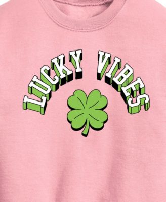 Big Girls Lucky Vibes Graphic Crew Fleece T-Shirt