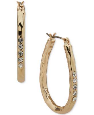 lonna & lilly - Gold-Tone Pav&eacute; Oval Hoop Earrings