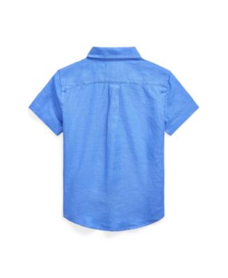 Toddler and Little Boys Linen Short Sleeve Shirt
