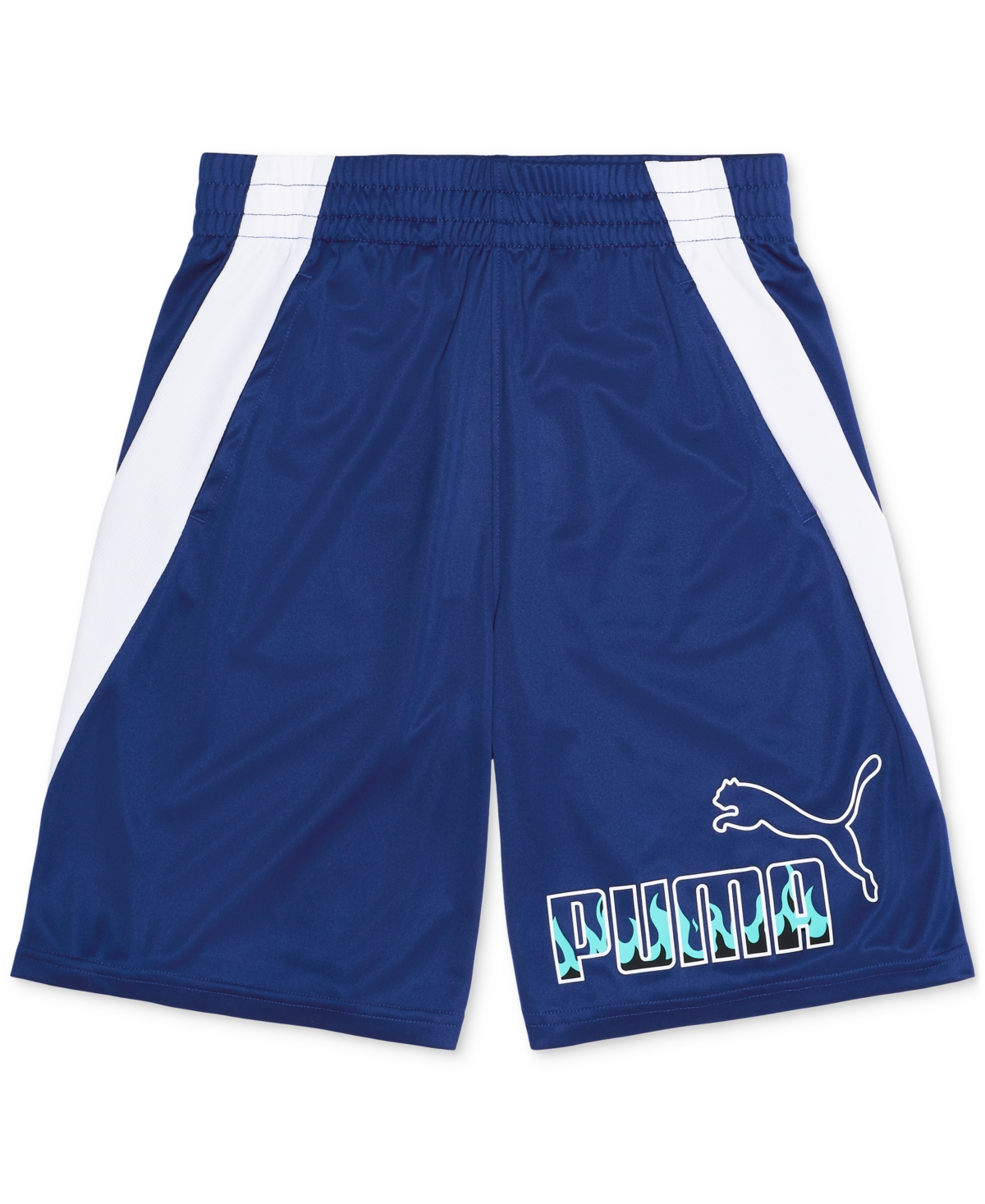 Puma Big Boys Logo Graphic Shorts In Vivid Blue
