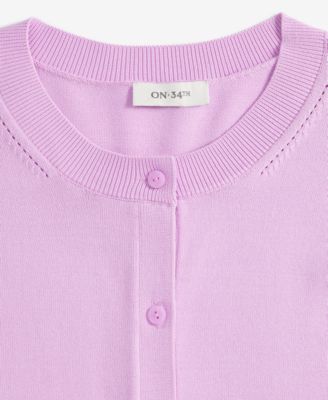 Women's Crewneck Long-Sleeve Cardigan, Exclusively at Macy's